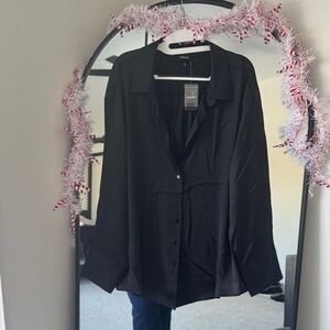 Torrid Button Up Black Blouse